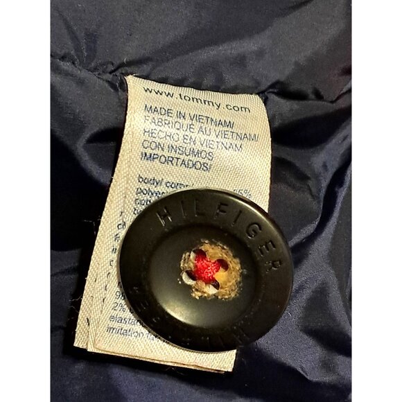 Tommy Hilfiger Mens Red Hooded Bomber Jacket Size S Quilted Insulated Water-Resi - Picture 3 of 16